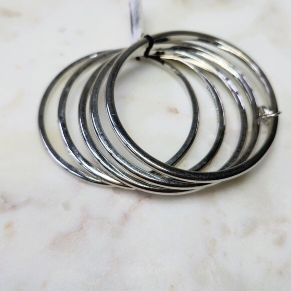 NWT Juicy Couture Silver Bangle Bracelet Set - Picture 2 of 5